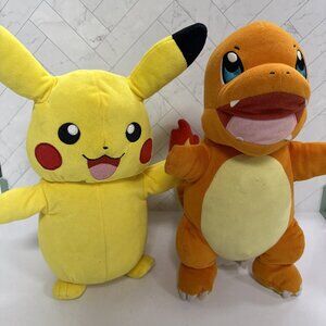 Pokemon MY FRIEND PIKACHU 10" Electronic Plush Talking Light Up  + Charmander